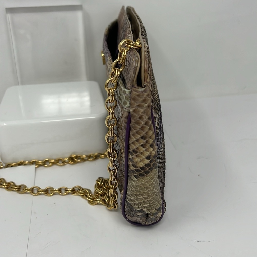 Supreme Python Snakeskin Multi Color Clutch Shoul… - image 6